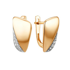 Серьги ЮФ Династия - Золото 585, Фианит (арт. 019452-1102)