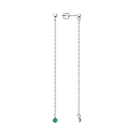 Серьги Diamant - Серебро 925, Изумруд (арт. 94-222-01102-3)