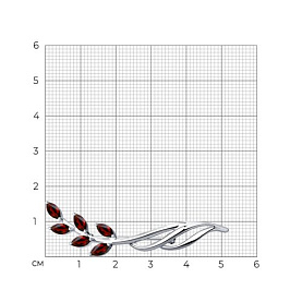 Брошь SOKOLOV - Серебро 925, Гранат (арт. 92040045)