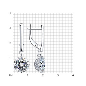 Серьги SOKOLOV - Серебро 925, Фианит (арт. 94024420)