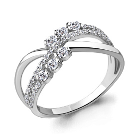 Кольцо Аквамарин - Серебро 925, Фианит (арт. 64139А.5)