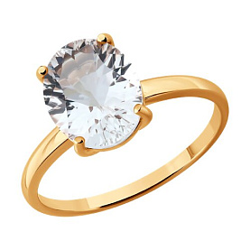 Кольцо SOKOLOV - Золото 585, Горный хрусталь (арт. 717399)