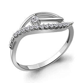 Кольцо Аквамарин - Серебро 925, Фианит (арт. 67854А.5)