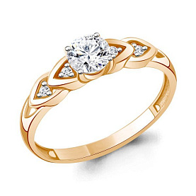 Кольцо Аквамарин - Серебро 925, Фианит (арт. 600229А.6)