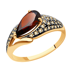 Кольцо Diamant - Золото 585, Гранат, Фианит (арт. 51-310-01556-1)