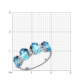 Кольцо SOKOLOV - Серебро 925, Топаз, Фианит (арт. 92014546)