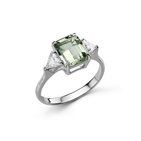 Кольцо Дар - Серебро 925, Празиолит, Фианит (арт. К-52291рс412200)