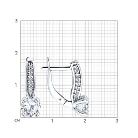 Серьги Diamant - Серебро 925, Фианит (арт. 94-120-02639-1)