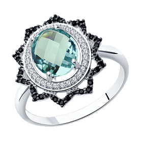 Кольцо SOKOLOV - Серебро 925, Синтетический кварц , Фианит (арт. 92011278)