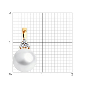 Подвеска SOKOLOV - Золото 375, Жемчуг культивированный, Фианит (арт. 37793145)