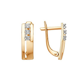 Серьги ЮФ Династия - Золото 585, Фианит (арт. 015472-1102)
