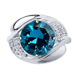 Кольцо SOKOLOV - Серебро 925, Синтетический ситалл , Фианит (арт. 92012061)
