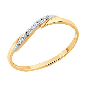 Кольцо SOKOLOV - Золото 585, Фианит (арт. 019613)