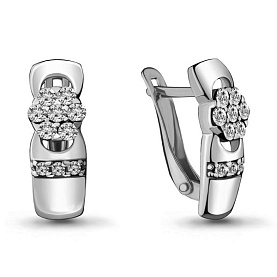 Серьги Аквамарин - Серебро 925, Фианит (арт. 46973А.5)