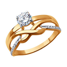 Кольцо SOKOLOV - Золото 585, Фианит (арт. 019462)