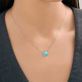 Колье Diamant - Серебро 925, Бирюза, Эмаль (арт. 94-370-02367-1)