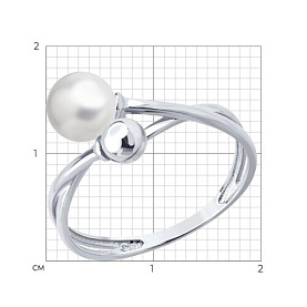 Кольцо Diamant - Серебро 925, Жемчуг имитация (арт. 94-110-00003-1)