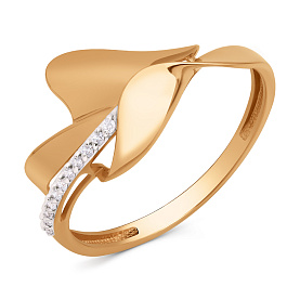 Кольцо ЮФ Династия - Золото 585, Фианит (арт. 034441-1102)