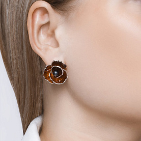 Серьги SOKOLOV - Серебро 925, Жемчуг имитация, Эмаль (арт. 94023778)