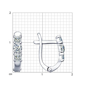 Серьги SOKOLOV - Серебро 925, Фианит (арт. 94021704)