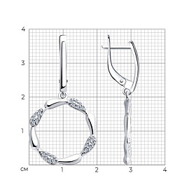 Серьги Diamant - Серебро 925, Фианит (арт. 94-121-02004-1)