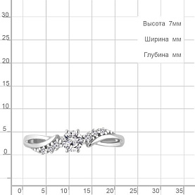 Кольцо Аквамарин - Серебро 925, Фианит (арт. 67125А.5)
