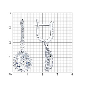 Серьги SOKOLOV - Серебро 925, Фианит (арт. 94027626-91)