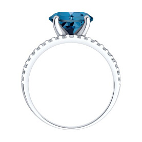 Кольцо SOKOLOV - Серебро 925, Синтетический ситалл , Фианит (арт. 92014517)