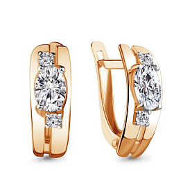 Серьги Аквамарин - Серебро 925, Фианит (арт. 48798А.6)