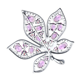 Брошь SOKOLOV - Серебро 925, Аметист, Фианит (арт. 92040101)