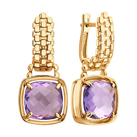 Серьги SOKOLOV - Золото 585, Аметист (арт. 729436)