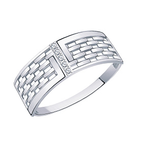 Кольцо Атолл - Серебро 925, Фианит (арт. 11135-925)