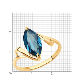 Кольцо SOKOLOV - Золото 585, Топаз лондон (арт. 716540)