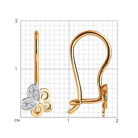 Серьги SOKOLOV - Золото 585, Фианит (арт. 026314)
