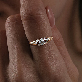 Кольцо SOKOLOV - Золото 375, Фианит (арт. 31-110-00222-1)