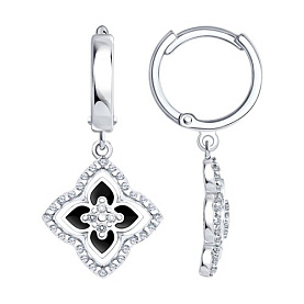 Серьги SOKOLOV - Серебро 925, Фианит, Эмаль (арт. 94027261)