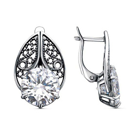 Серьги Красная пресня - Серебро 925, Фианит (арт. 33814880)