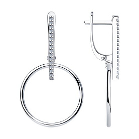 Серьги SOKOLOV - Серебро 925, Фианит (арт. 94025934)