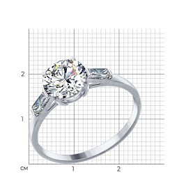 Кольцо SOKOLOV - Серебро 925, Фианит (арт. 94013652)