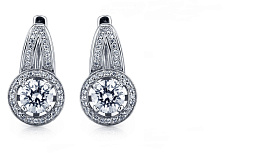 Серьги Platinum Lab. - Платина 950, Бриллиант (арт. ПС-034-01)