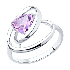 Кольцо SOKOLOV - Серебро 925, Синтетический аметист (арт. 92011976)