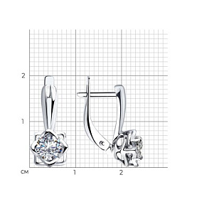 Серьги SOKOLOV - Серебро 925, Фианит (арт. 94025255)