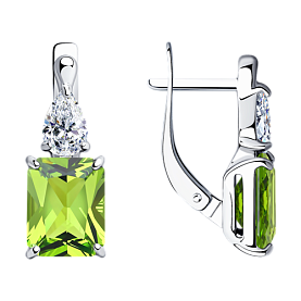 Серьги SOKOLOV - Серебро 925, Синтетический ситалл , Фианит (арт. 92021414)