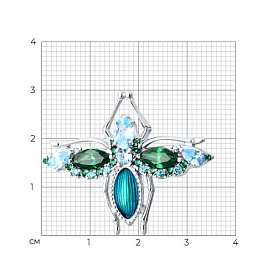 Брошь SOKOLOV - Серебро 925, Фианит, Эмаль (арт. 94040322)