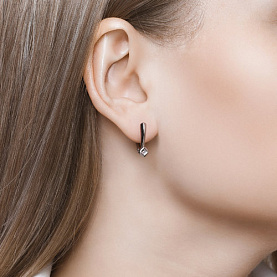 Серьги SOKOLOV - Серебро 925, Бриллиант, Бриллиант голубой, Бриллиант коньячный (арт. 87020022)