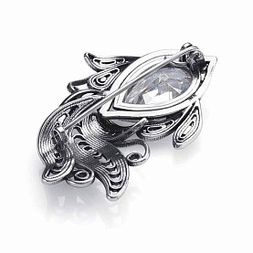 Брошь Красная пресня - Серебро 925, Фианит (арт. 13816008)