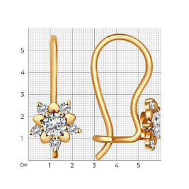 Серьги SOKOLOV - Золото 585, Фианит (арт. 024788)