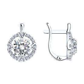 Серьги SOKOLOV - Серебро 925, Фианит (арт. 94022001)