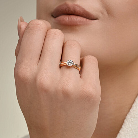 Кольцо SOKOLOV - Золото 585, Фианит (арт. 019890)