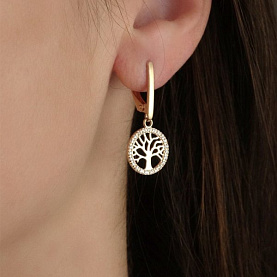 Серьги Атолл - Золото 585, Фианит (арт. 21138)